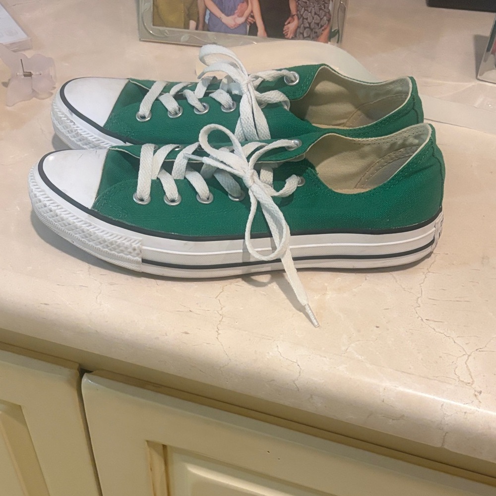Converse Women's Green Lace-Up Sneakers - Picture 2 of 5